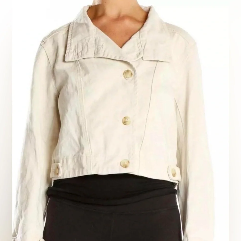 Current Air for Anthropology Cream Jean Jacket